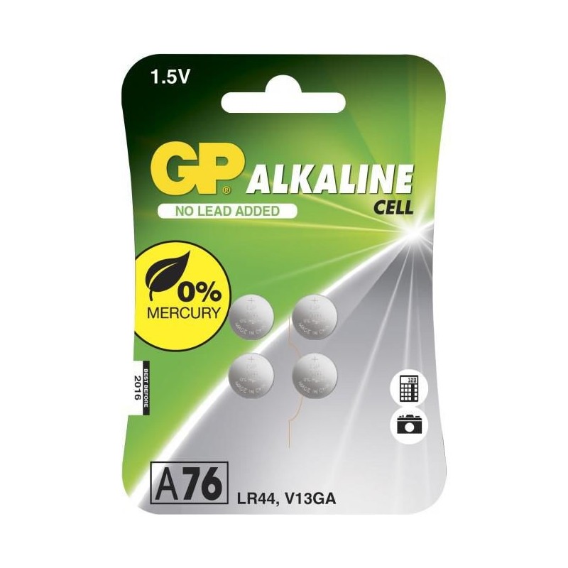 GP ALKALINE BUTTON CELL LR44