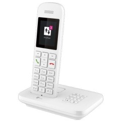 Telefono fisso di Telekom Sinus A12 con base e dal bianco per connes