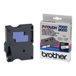 CASSETTA BROTHER PT-PC MM9 TX-221 NERO SU BIANCO