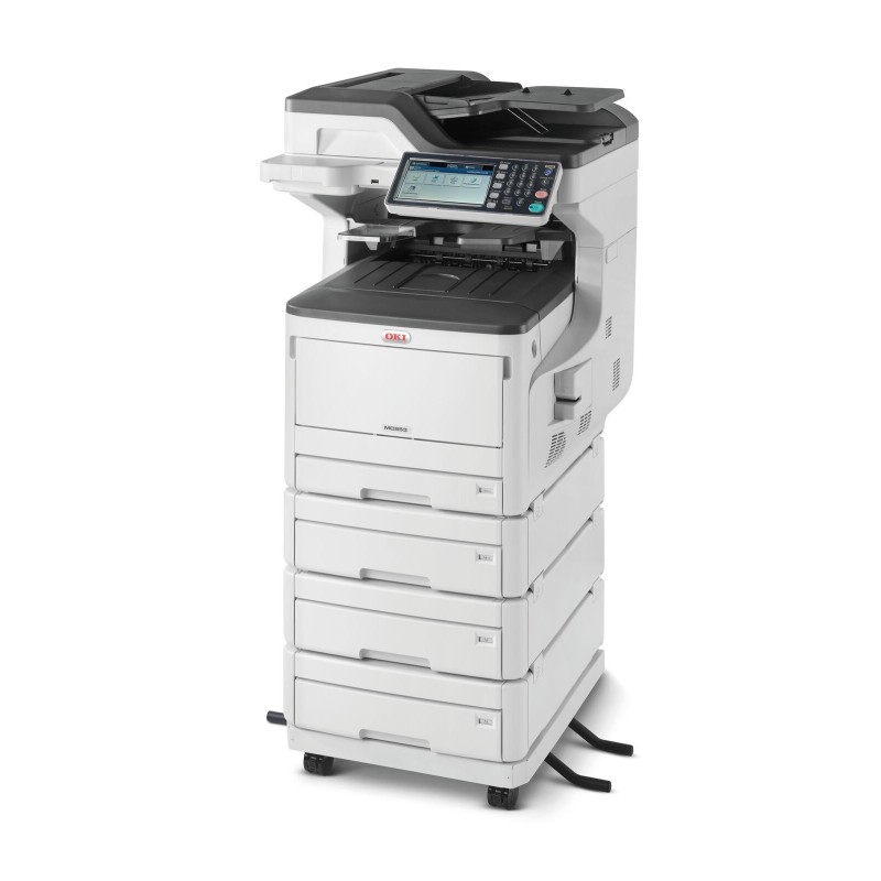 OKI MC853dnv    A3 LED color MFP 4 Papierkassetten und Untergeste