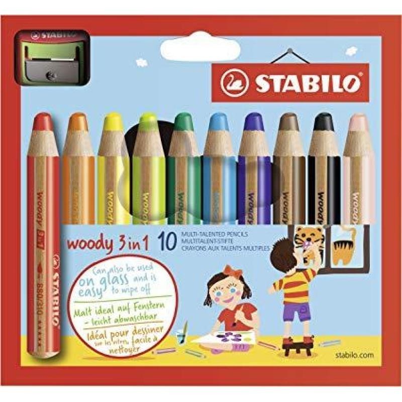 STABILO woody 3 in 1 Multi 10 pz STABILO woody 3 in 1 Colouring Penc