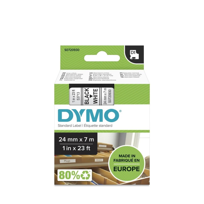 DYMO D1 - Standard Etichette - Nero su bianco - 24mm x 7m DYMO 53713