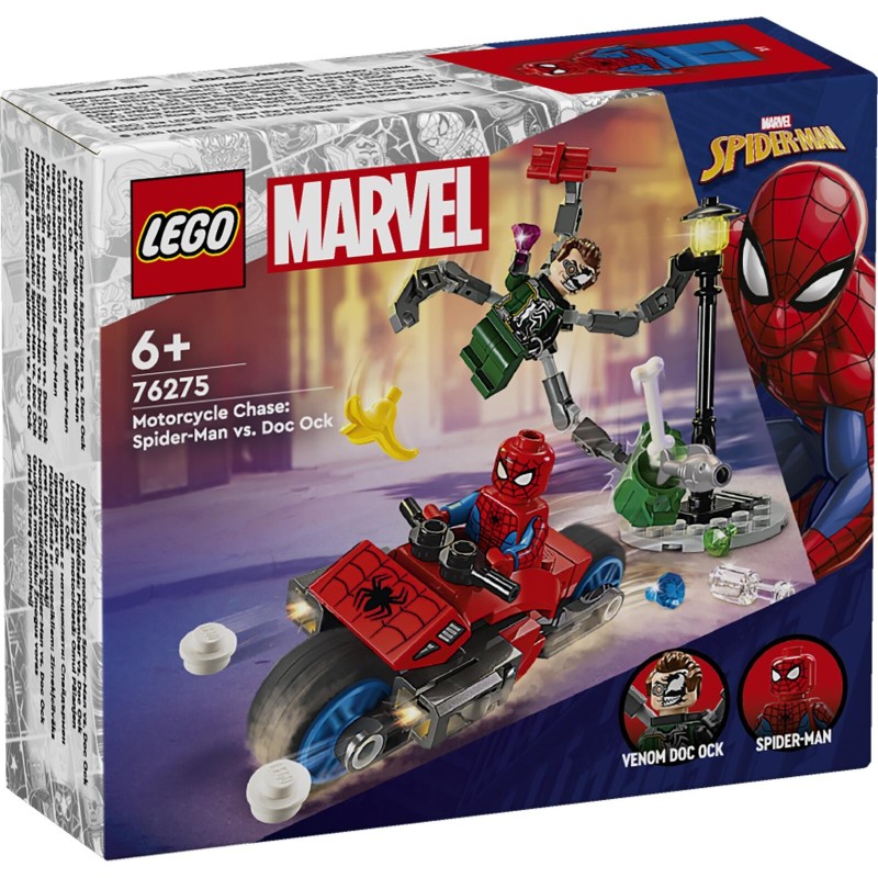 LEGO Marvel - Motorrad-Verfolgungsjagd Spider-Man vs. Doc Ock (76275)