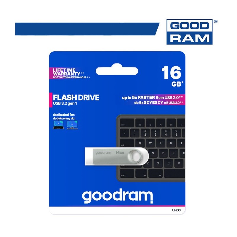 Pendrive GoodRAM 16GB UNO3 USB 3.2 - retail blister