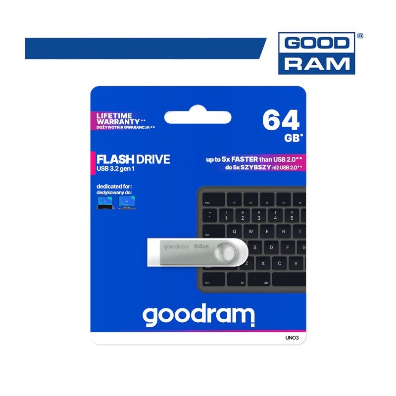 Pendrive GoodRAM 64GB UNO3 USB 3.2 - retail blister