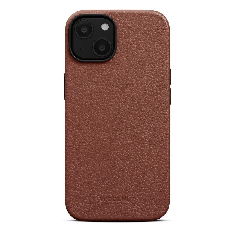 Custodia in pelle Woolnut per iPhone 14 cognac