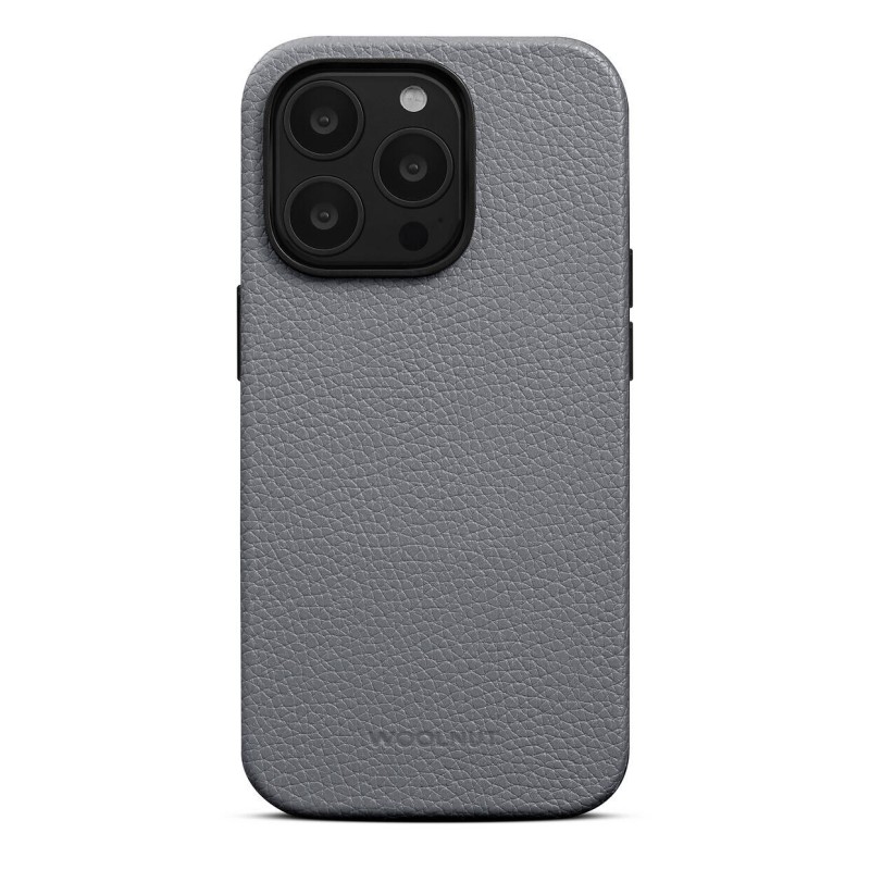 Custodia in pelle Woolnut per iPhone 14 Pro grigia