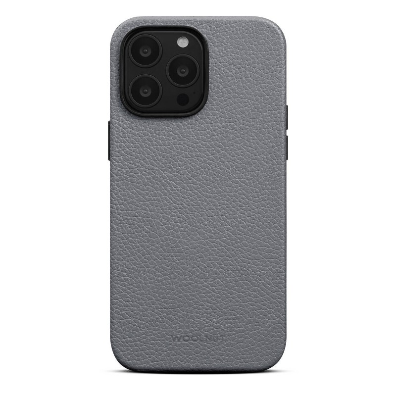 Custodia in pelle Woolnut per iPhone 14 Pro Max grigia