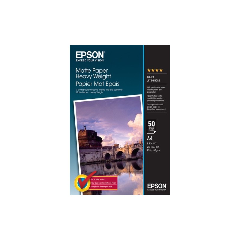 Epson Matte Paper Heavy Weight - A4 - 50 Fogli