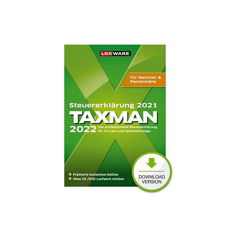 Lexware Taxman 2022 per i pensionati e i pensionati ESD Download