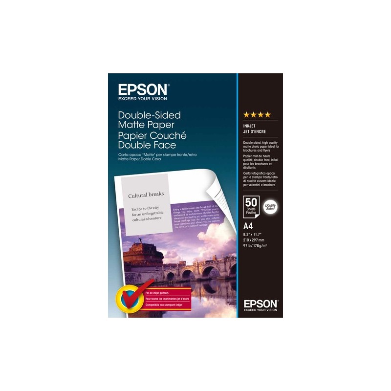 Epson Double-Sided Matte Paper - A4 - 50 Fogli