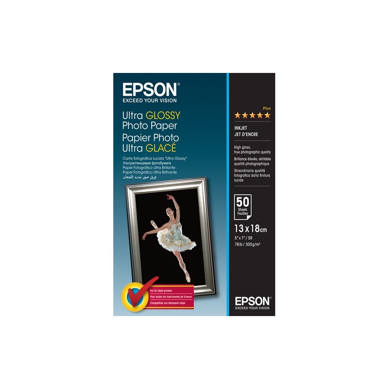 Epson Ultra Glossy Photo Paper - 13x18cm - 50 Fogli