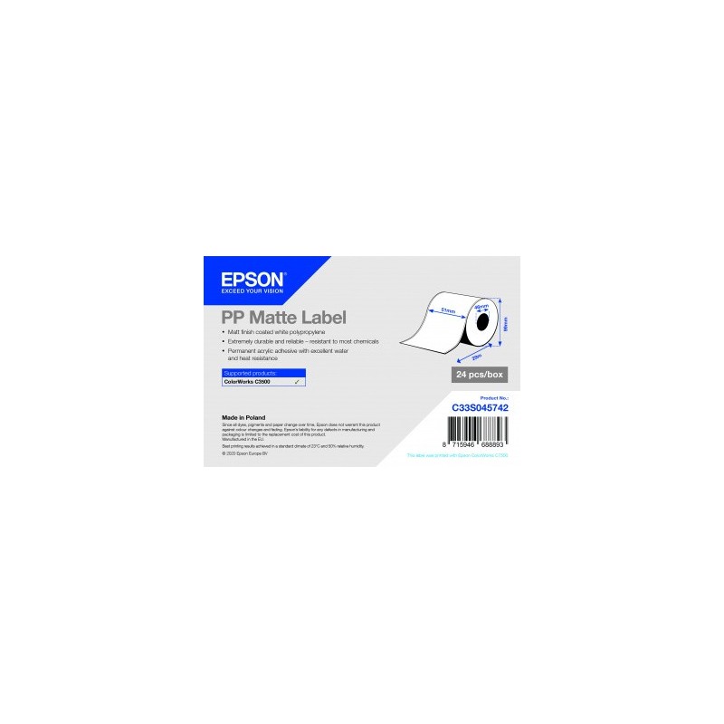 Epson C33S045742 etichetta per stampante Bianco