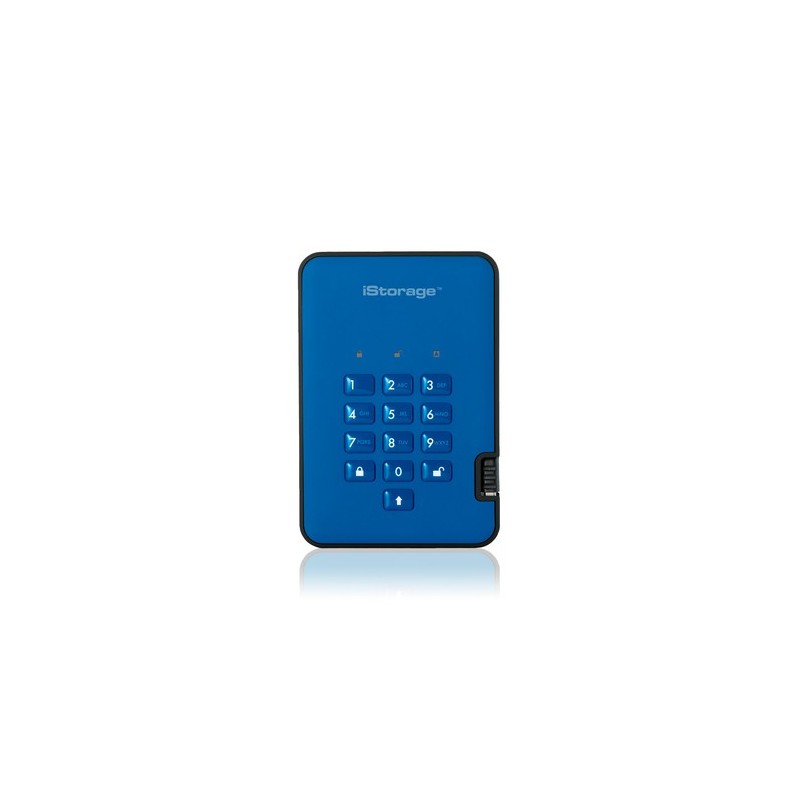 iStorage diskAshur 2 disco rigido esterno 5000 GB Blu