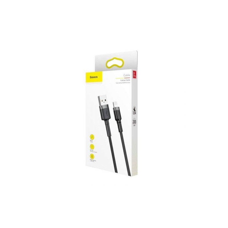 Baseus Lightning Cafule Cable 1.5A 2m Gray + Black (CALKLF-CG1)