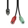 Mini-Jack 4-Pin to 2x 3-Pin Cable M-F Black 30cm