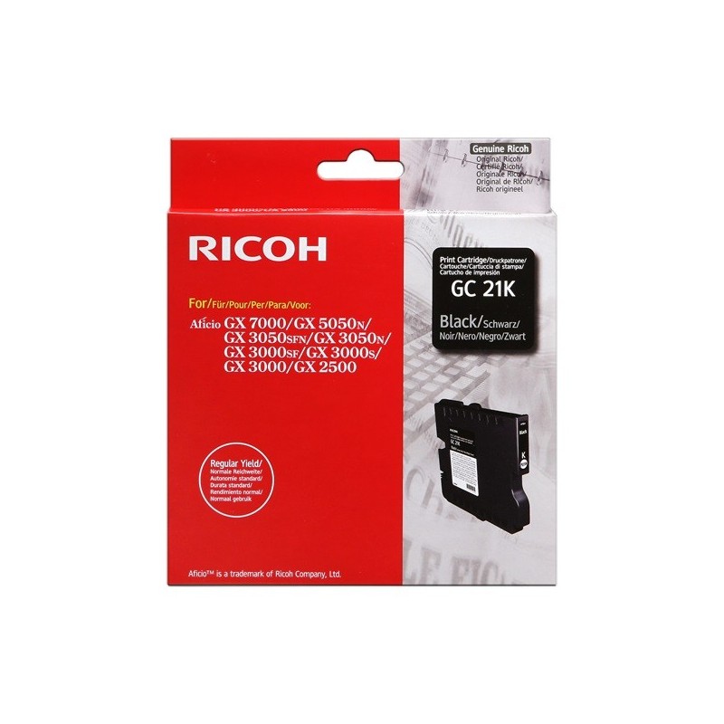 INK CARTRIDGE RICOH BLACK 15k 405532 K202/B GC-21K 15k