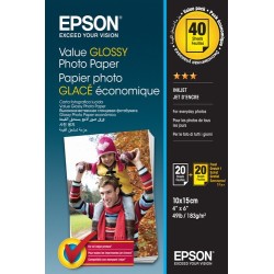 Epson Value Glossy Photo Paper - 10x15cm - 2x 20 Fogli BOGOF