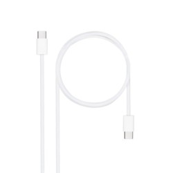 Nanocable Cable USB-C 2.0 60W 3A - USB-C/M-USB-C/M - 1m - Color Blanco