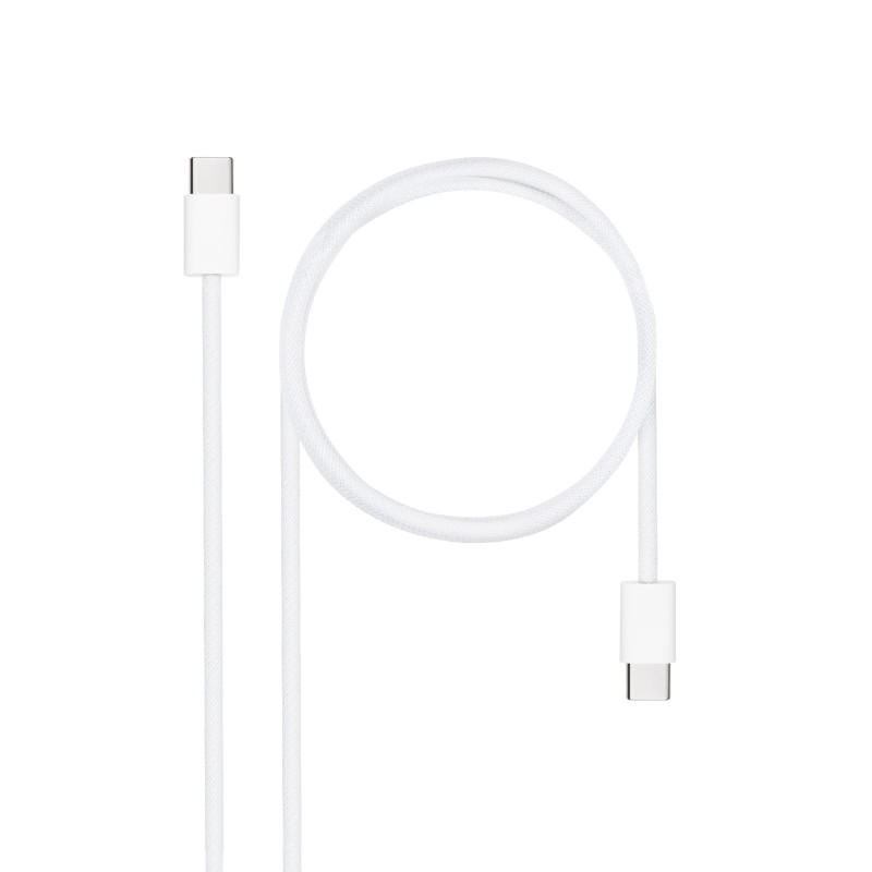 Nanocable Cable USB-C 2.0 60W 3A - USB-C/M-USB-C/M - 1m - Color Blanco