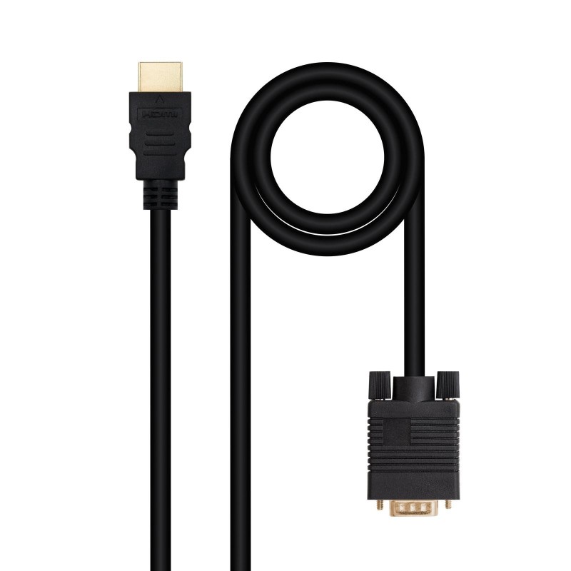 Nanocable Cable Conversor HDMI a VGA, HDMI/M-VGA/M 1.8m - Color Negro