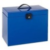 Esselte Home-Box A4 Maletin Metalico - con 5 Carpetas - Azul - con As