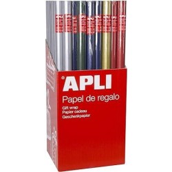 Apli Expositor de 55 Rollos de Papel Regalo Kraft - 11 Rollos por Col