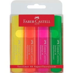 Faber-Castell Textliner 46 Superfluorescente Pack de 4 Marcadores Flu