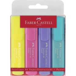 Faber-Castell Textliner 46 Pastel Pack de 4 Marcadores Fluorescentes 