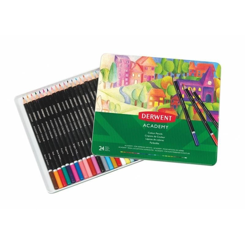 Derwent Academy Pack de 24 Lapices de Colores de Gran Calidad - Trans