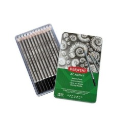 Derwent Academy Sketching Pack de 12 Lapices de Grafito Hexagonales d