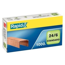 Rapid Confort Caja de 1000 Grapas 24/6 - Hasta 20 Hojas - Alambre Fle