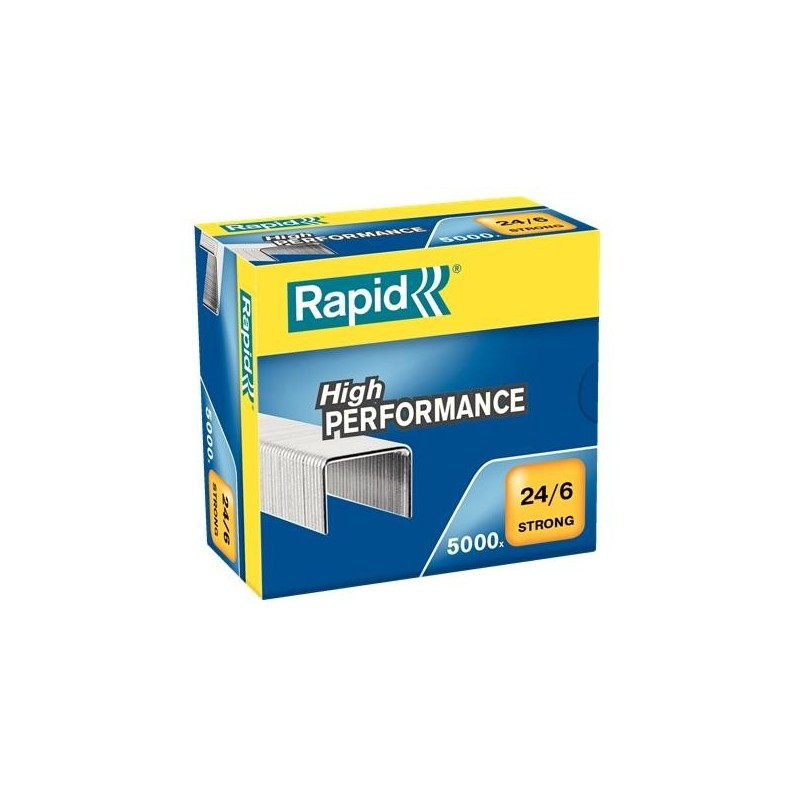 Rapid Strong Caja de 5000 Grapas 24/6 - Hasta 30 Hojas - Alambre Refo