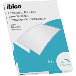 Ibico Caja de 100 Laminas para Plastificar Gloss A5 75 Micras - Acaba