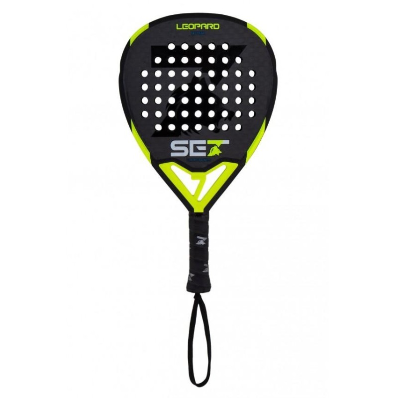 Set Leopard Pala de Padel - Forma Lagrima - Marco 100% Carbono - Cara