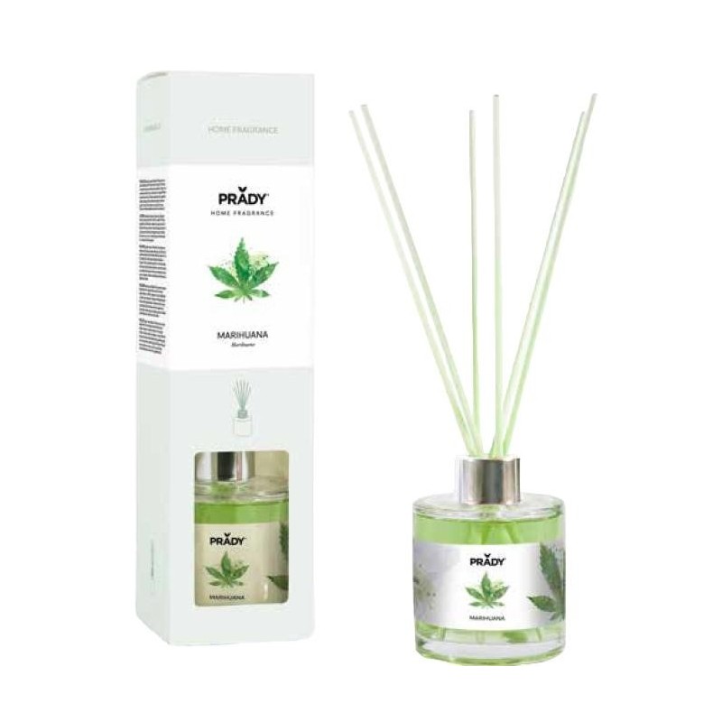 Prady Ambientador Premium Marihuana - Frasco de Cristal 130ml y Varit