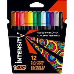 Bic Intensity Pack de 12 Rotuladores - Punta 0.9mm - Tinta con Base d