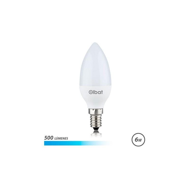 Elbat Bombilla LED C37 6W 500LM E14 Luz Fria - Ahorro de Energia - La