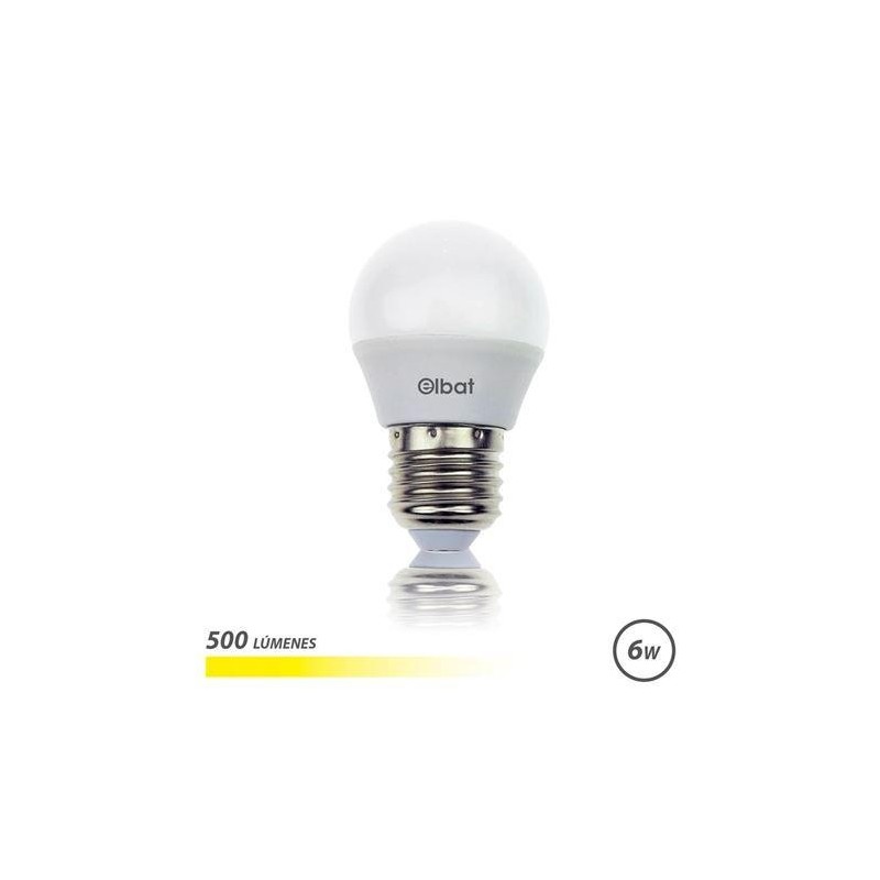 Elbat Bombilla LED G45 6W 500LM E27 Luz Calida - Ahorro de Energia - 