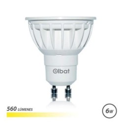 Elbat Bombilla LED GU10 6W 560LM Luz Calida - Ahorro de Energia - Lar