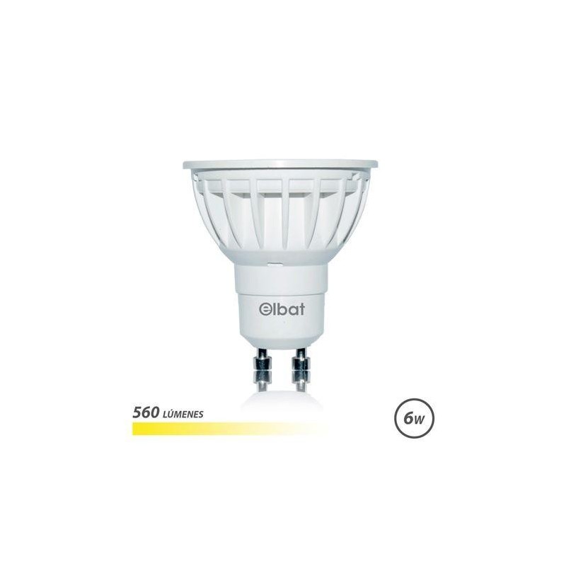 Elbat Bombilla LED GU10 6W 560LM Luz Calida - Ahorro de Energia - Lar