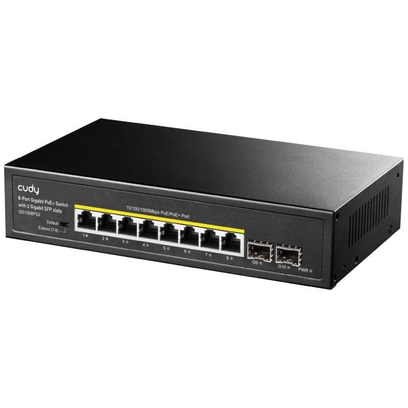 Cudy GS1008PS2 Switch Gigabit PoE+ de 8 Puertos con 2 Ranuras Gigabit