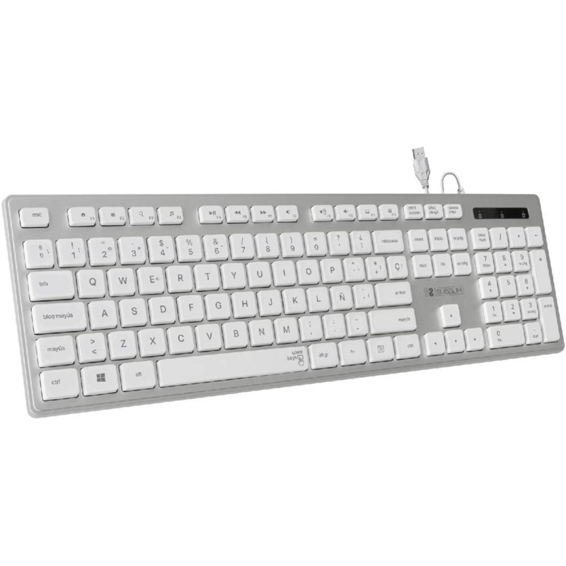 Subblim Teclado Ergo con Conexion por Cable USB Plug &amp; Play - Teclas 