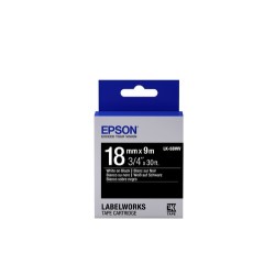 Epson Nastro fondo Lucido Nero per testo Bianco 18/9 LK-5BWV