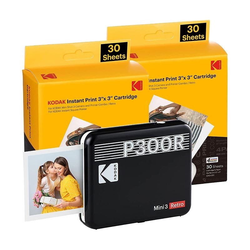 KODAK MINI SHOT 3 ERA BLACK 3X3 + 60SHEETS + ACCESORY KIT