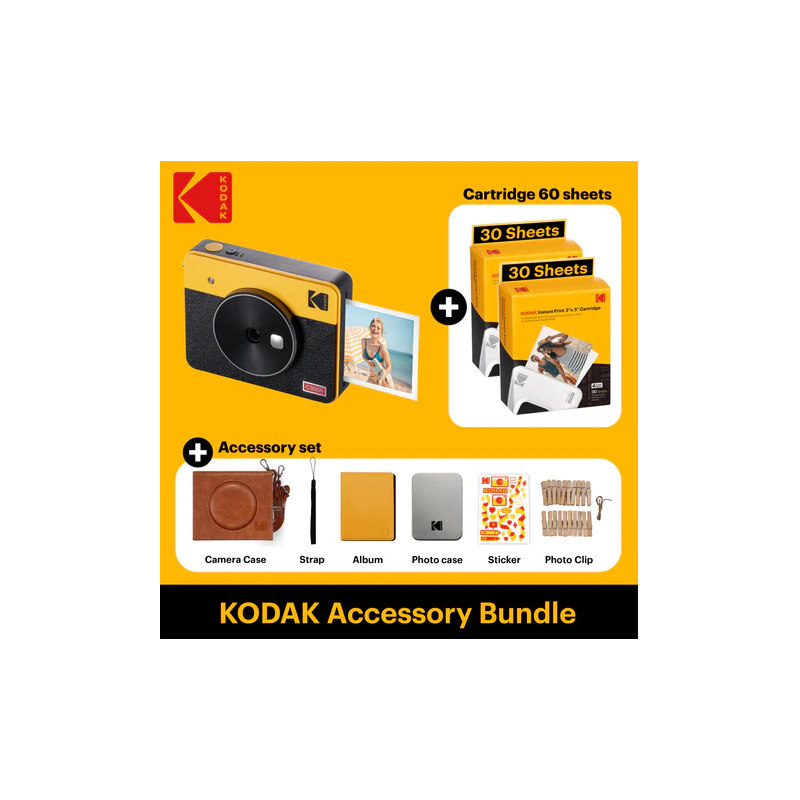 KODAK MINI SHOT 3 ERA YELLOW 3X3 + 60SHEETS + ACCESORY KIT