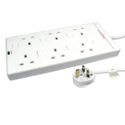 6-way UK Socket 2M White