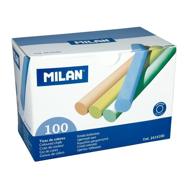 Milan 100 Tizas Pack - Round - Non contenere Caseina - Colori circond