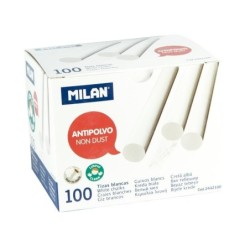 Milan 100 Tizas Pack - Round - Antipolvo - Non contengono caseina o i