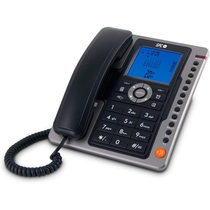 SPC Telefono Fijo Office Pro - Pantalla Iluminada Azul - Teclas Grand